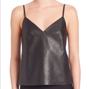 💥SALE BCBG Karissa Black Faux Leather Tank Blouse